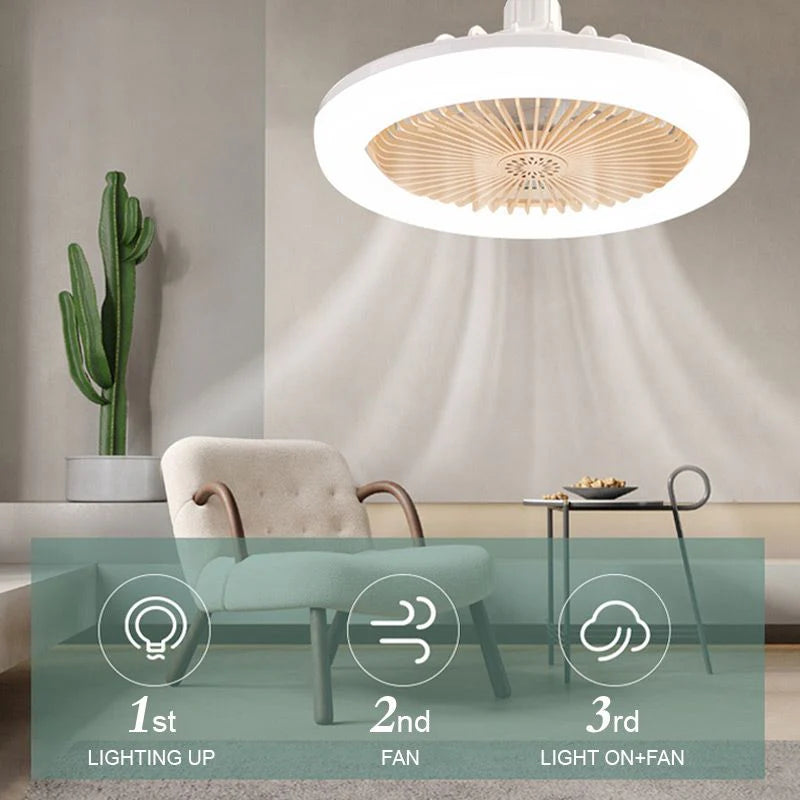 Luz LED con Ventilador Integrado – Perfecta para Dormitorios